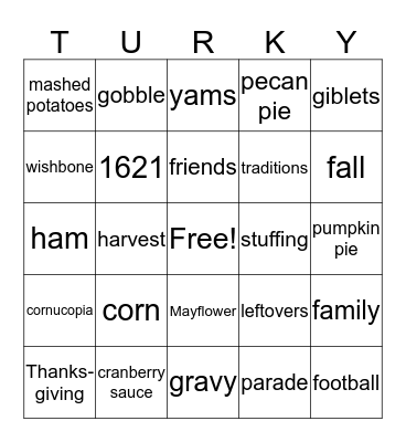 MCE Potluck Bingo Card