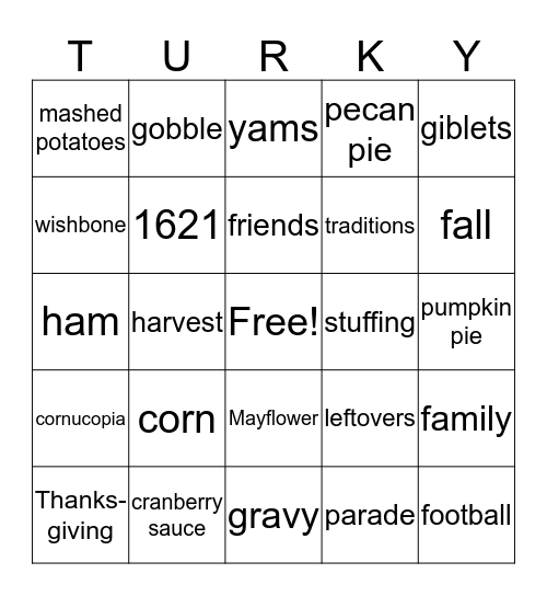 MCE Potluck Bingo Card