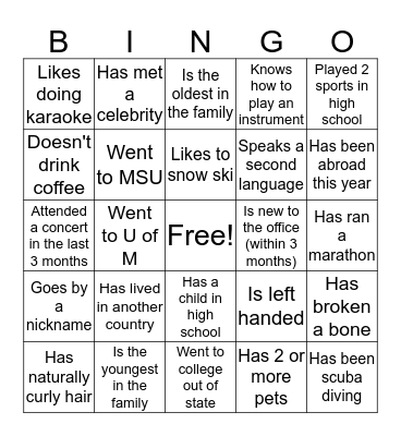 Goldstein Dental Group Bingo  Bingo Card