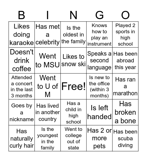 Goldstein Dental Group Bingo  Bingo Card