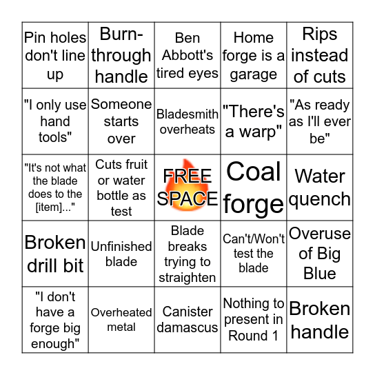 FiF Bingo Card