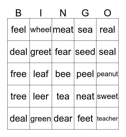 EE and EA Bingo Card