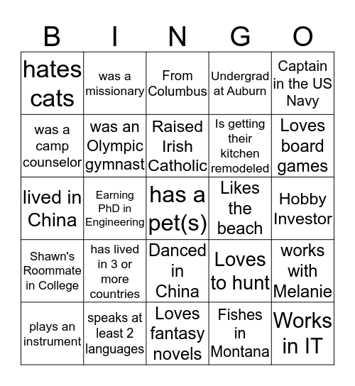 You don't really know me if you don't know ... Bingo Card