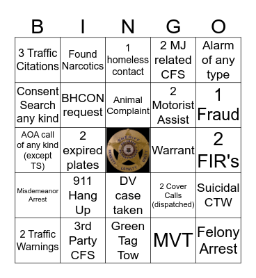 Dispatcher Bingo  October - November Bingo Card