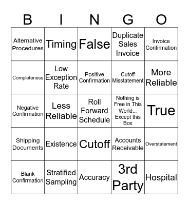 Audit Bingo Card