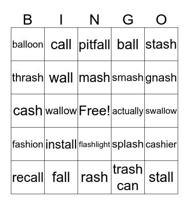 all/ash Bingo Card