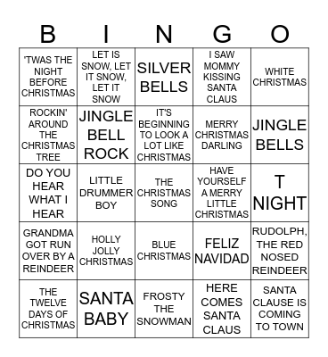 CHRISTMAS CAROLS Bingo Card
