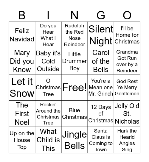 Christmas Bingo Card