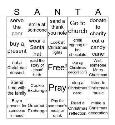 Christmas Bingo Card