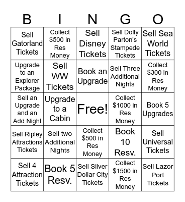 Reservations Bingo!! Bingo Card