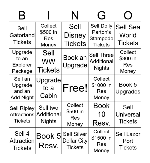 Reservations Bingo!! Bingo Card