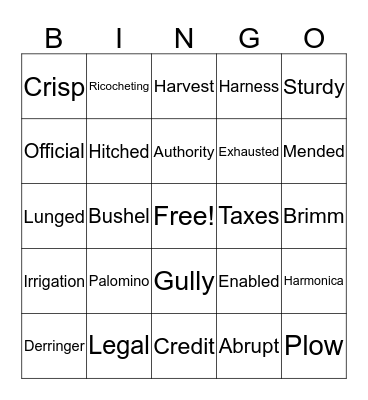 Stone Fox Bingo Card