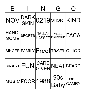 Kameron's 30+1 Birthday BINGO Card
