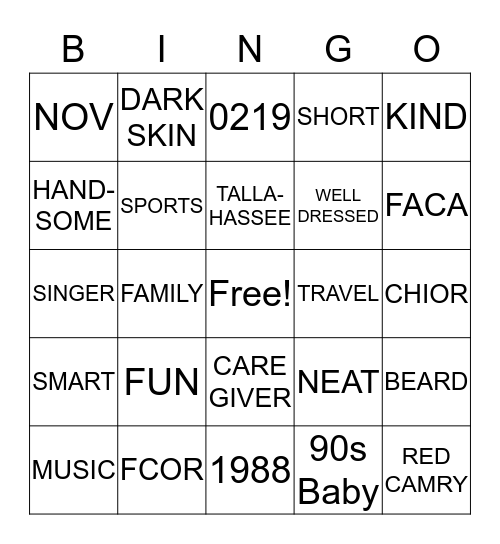 Kameron's 30+1 Birthday BINGO Card