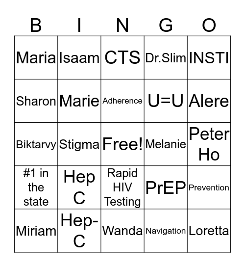 CTS- Bingo Card