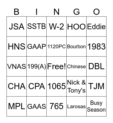 B-I-N-G-M-L-C-O Bingo Card