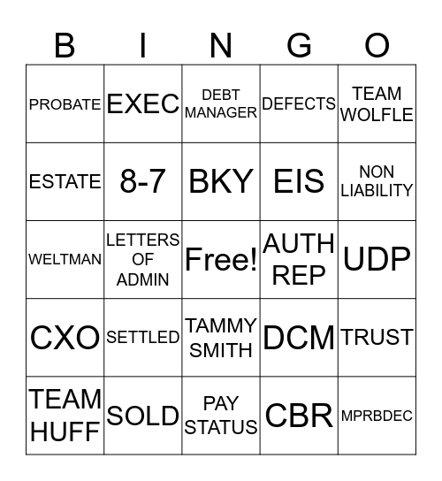 DAS BINGO Card