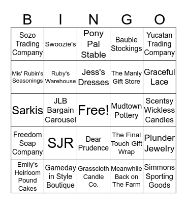 Market Noel Bingo Card