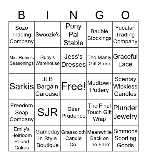 Market Noel Bingo Card