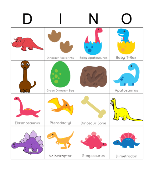 DINOSAUR BINGO Card