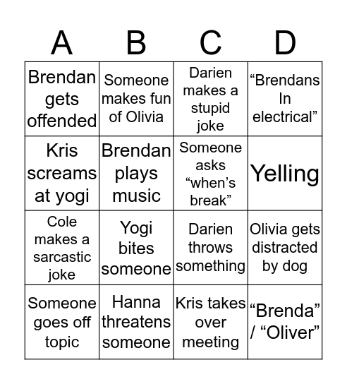 Di Bingo Card