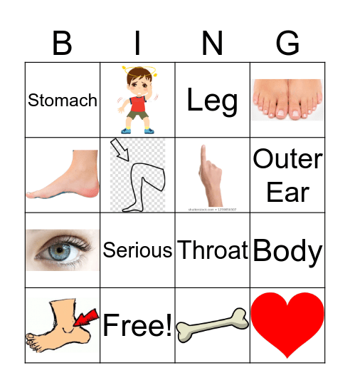 El Cuerpo Bingo Card