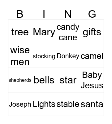 Christmas Bingo Card