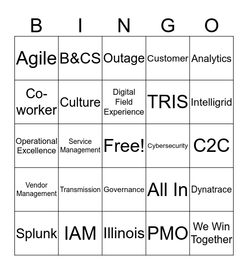 Ameren Digital Bingo Card