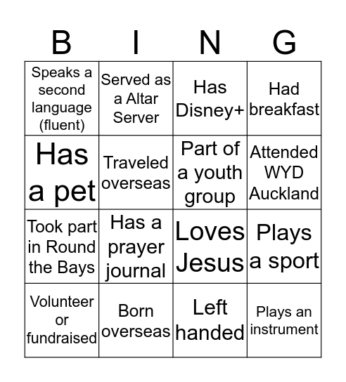 HUMAN BINGOOO! Bingo Card