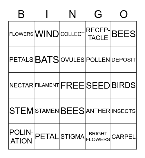 FLOWERS Bingo Card