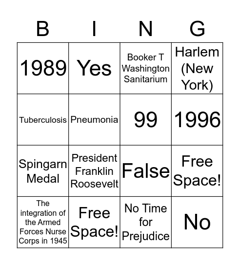 Mabel Staupers! Bingo Card