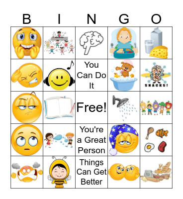 Coping Skills Bingo Card