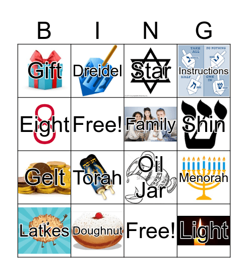 Hanukkah Bingo Card