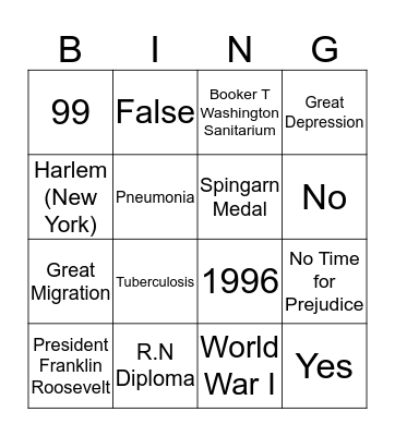 Mabel Staupers Bingo Card