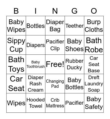 Baby Bingo Card
