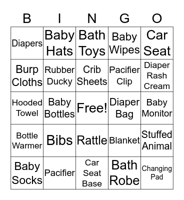 BABY BINGO Card