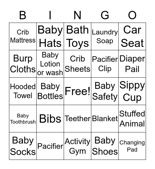 BABY BINGO Card