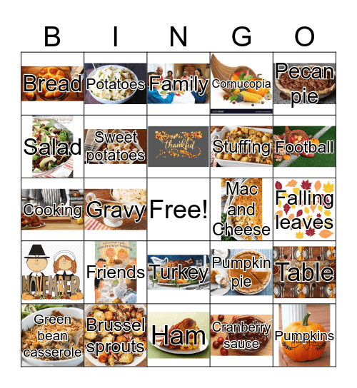 Thanksgiving Bingo Card