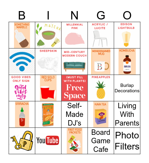 Millennial Bingo Card