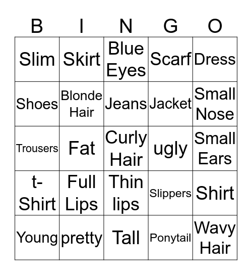 Appearance BINGO Card