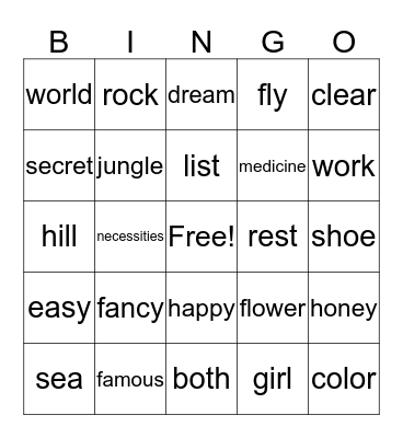 Sign Chior  Bingo Card