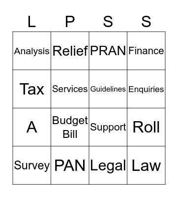 LPSS Year End Meeting Bingo Card