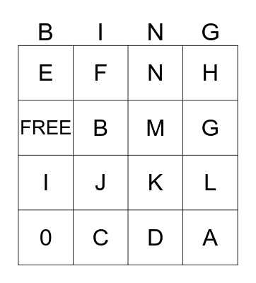 Alphabet Bingo Card
