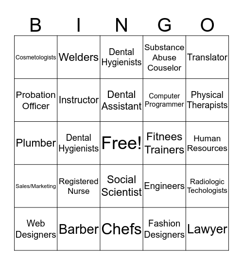 GEAR UP Bingo Card