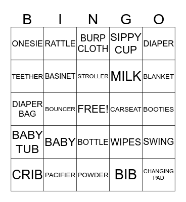 Victoria's Baby Shower  Bingo Card