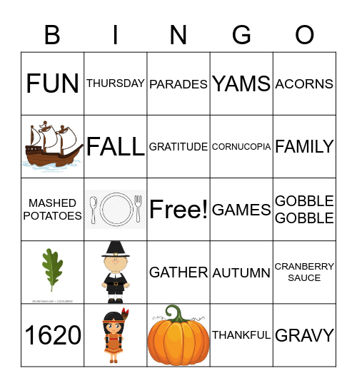 THANKSGIVING BINGO Card