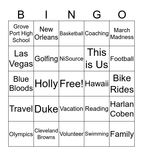 Rick Lash Bingo Card