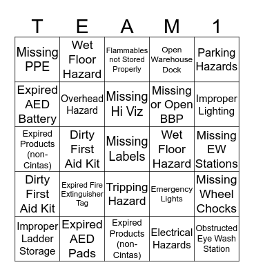 3rd Quarter Safety BINGO Card