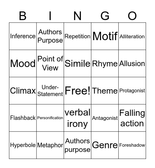 LBUSH Bingo Card