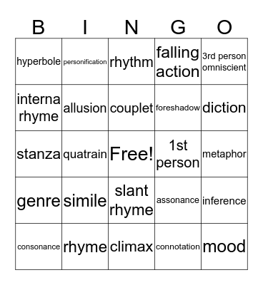 po Bingo Card